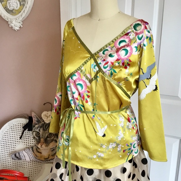 Japan Fashion Kimono Style Spring Tied-up Top - Picture 3 of 5